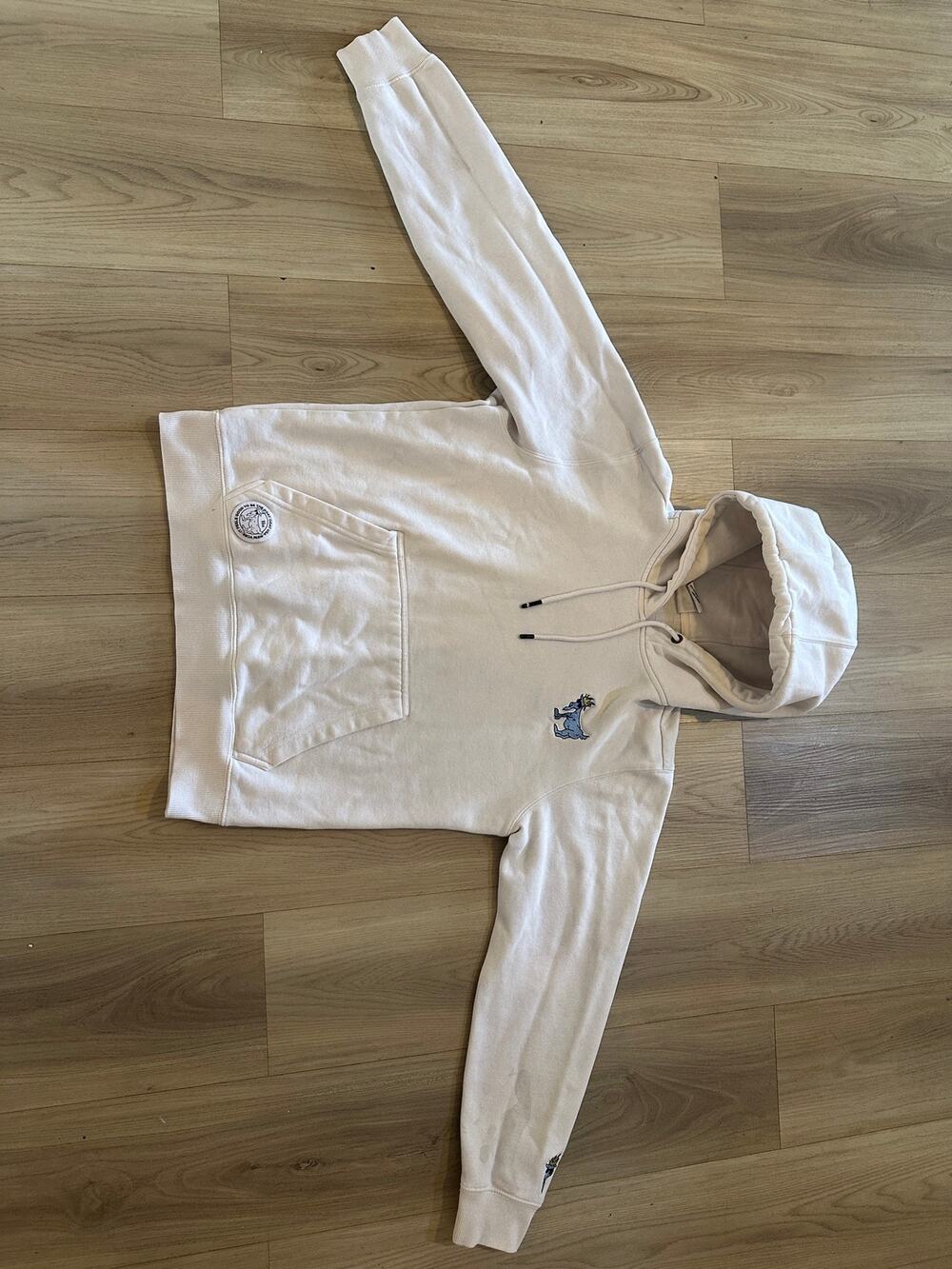 GOAT USA OG Hooded Sweatshirt Off White Bone Pullover Fleece Hoodie Size Small